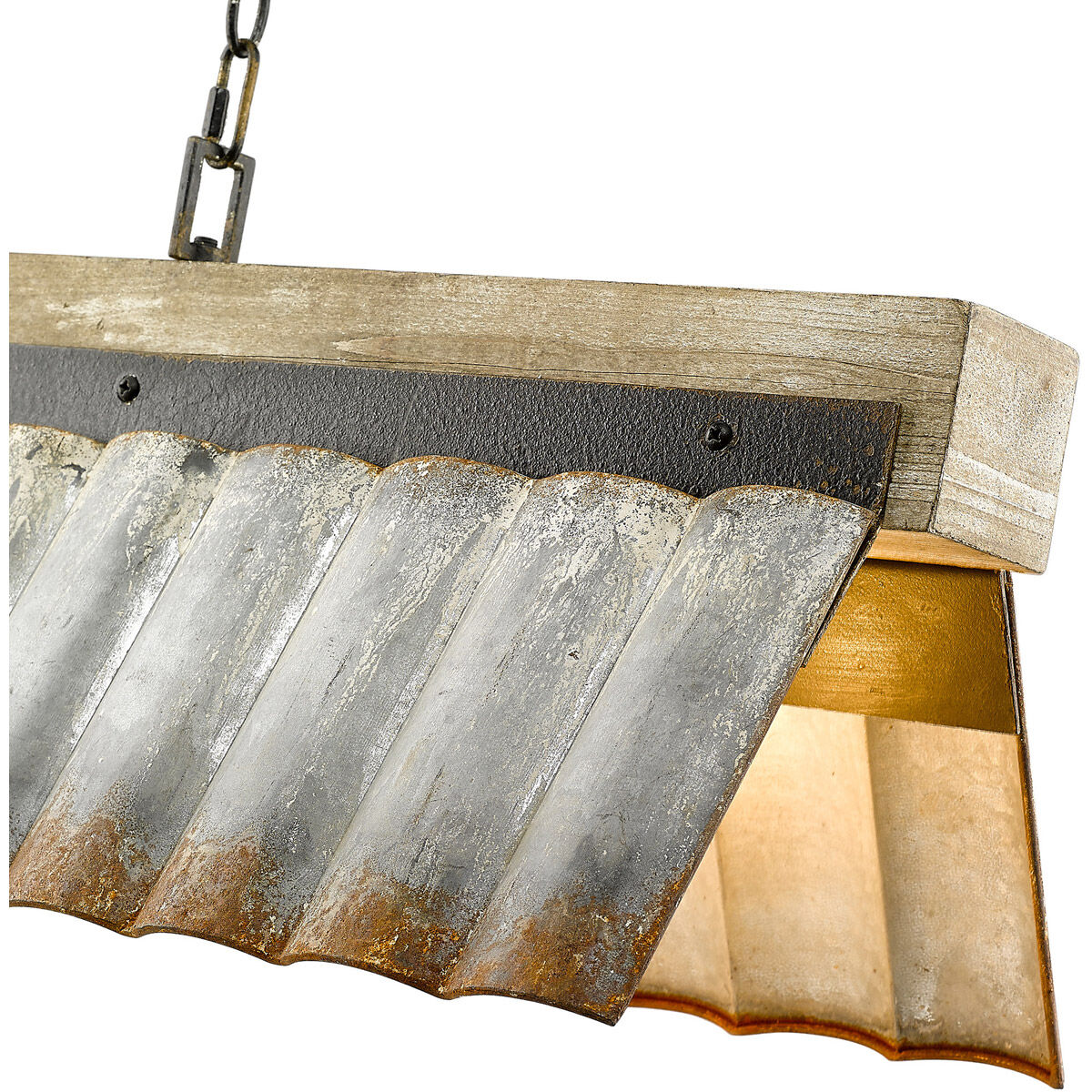 Waylon 5 Light 39.38 inch Antique Black Iron Linear Pendant Ceiling Light