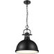 Yep Duncan Pendant Ceiling Light in Matte Black, Large