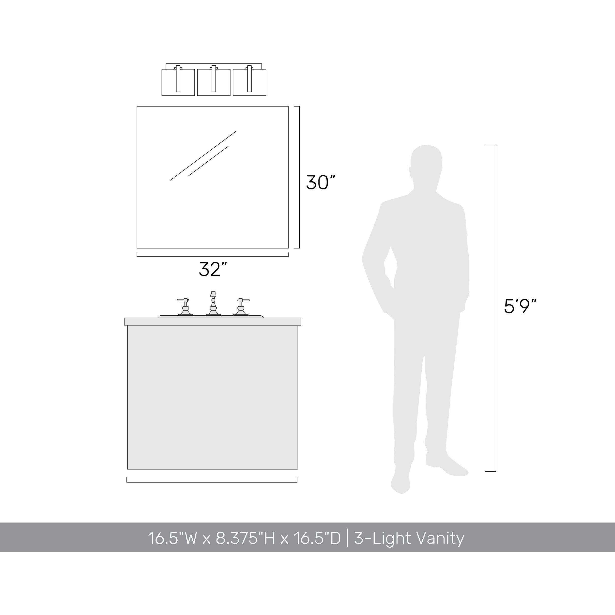 Aenon Vanity Wall Light in Brushed Champagne Brass