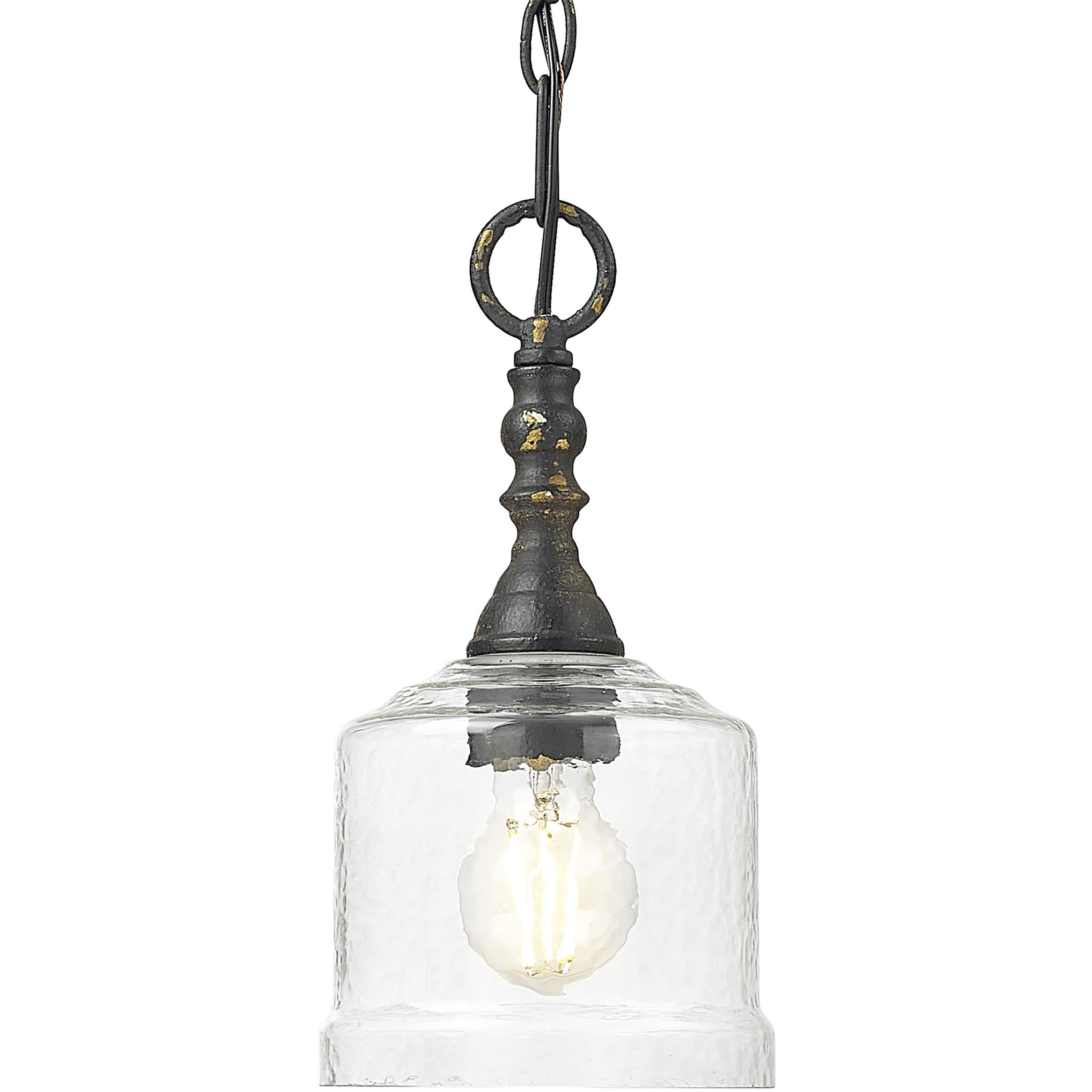 Keating Pendant Ceiling Light in Antique Black Iron