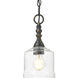 Keating Pendant Ceiling Light in Antique Black Iron