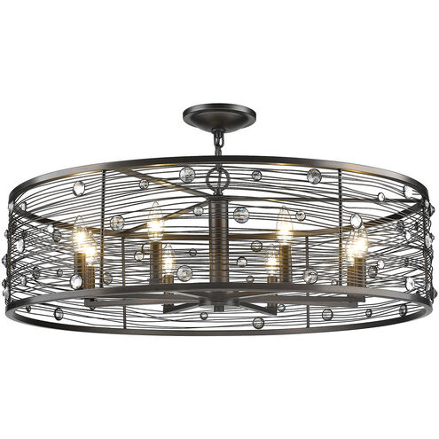 Bijoux 8 Light 33.25 inch Brushed Etruscan Bronze Semi-Flush Ceiling Light