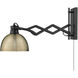 Hawthorn 1 Light 8 inch Matte Black Articulating Wall Sconce Wall Light in Aged Brass, Adjustable