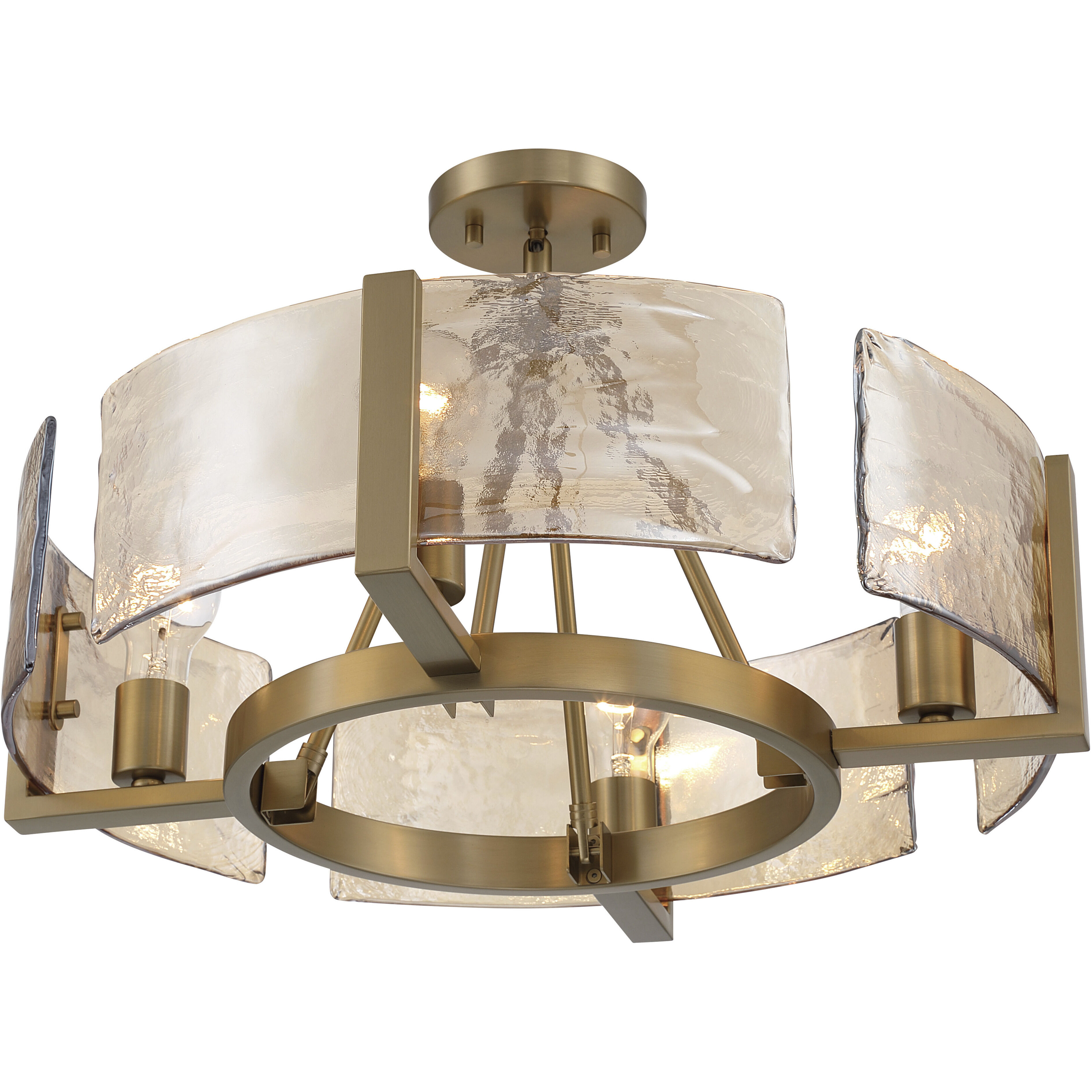 Aenon 4 Light 22 inch Brushed Champagne Brass Semi-Flush Mount Ceiling Light