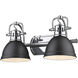 Yep Duncan Vanity Wall Light in Chrome, Matte Black