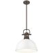 Yep Duncan 1 Light 14 inch Rubbed Bronze Pendant Ceiling Light in White