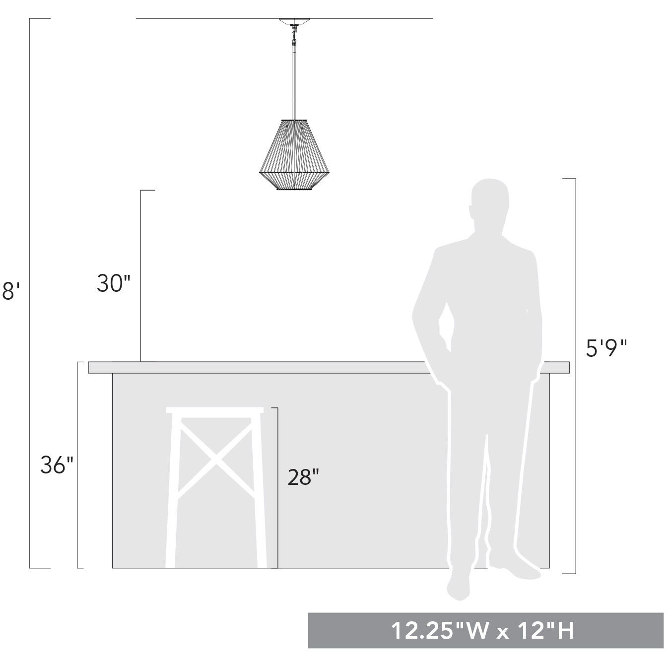 Valentina Pendant Ceiling Light, Medium