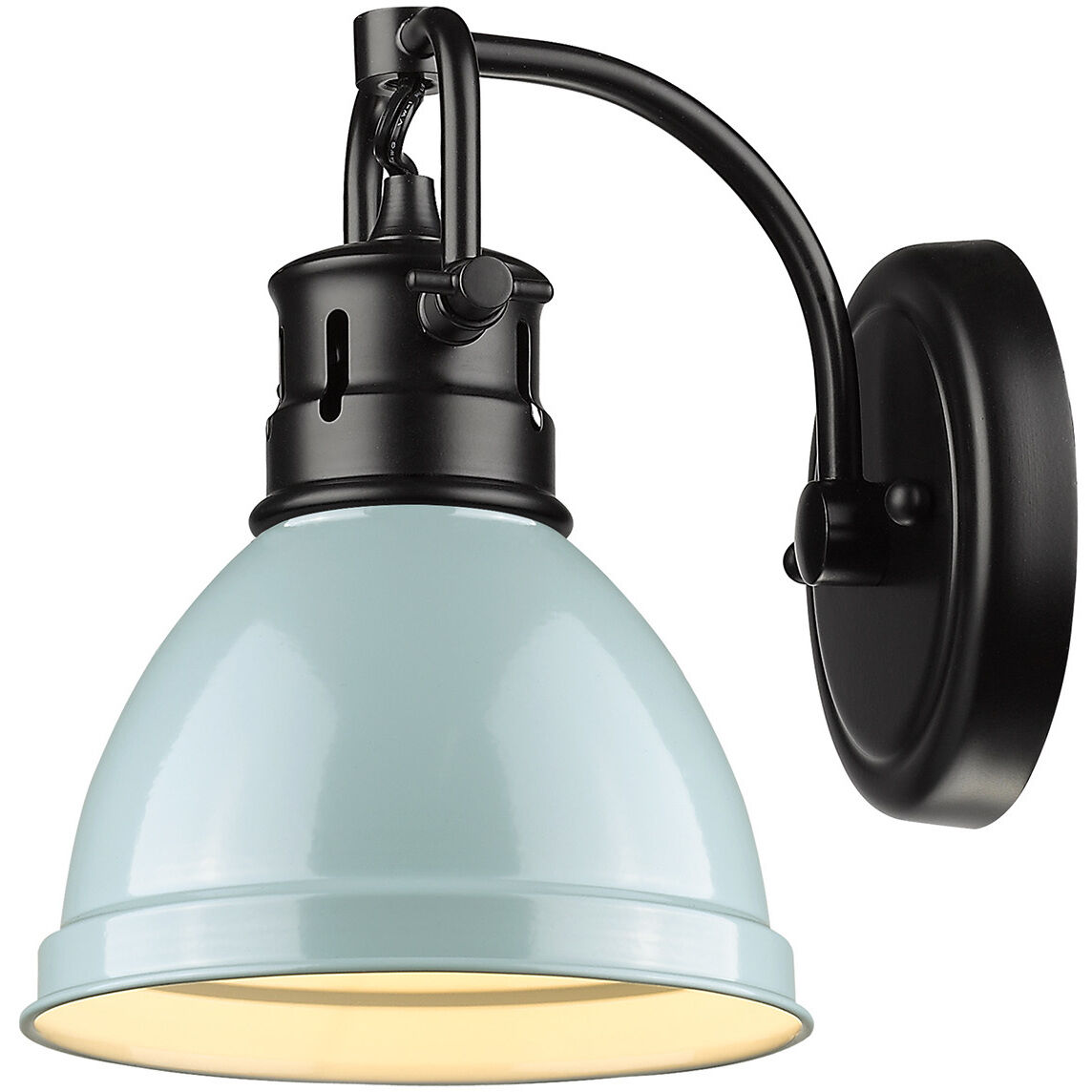 Yep Duncan Vanity Wall Light in Matte Black, Seafoam