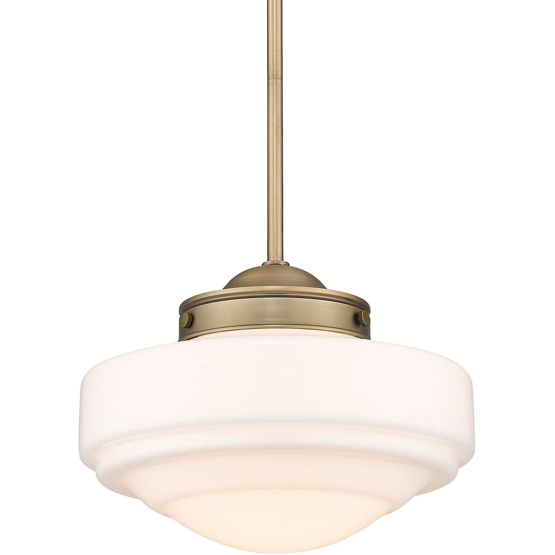 Ingalls Pendant Ceiling Light in Vintage Milk Glass, Modern Brass, Medium