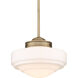 Ingalls Pendant Ceiling Light in Vintage Milk Glass, Modern Brass, Medium
