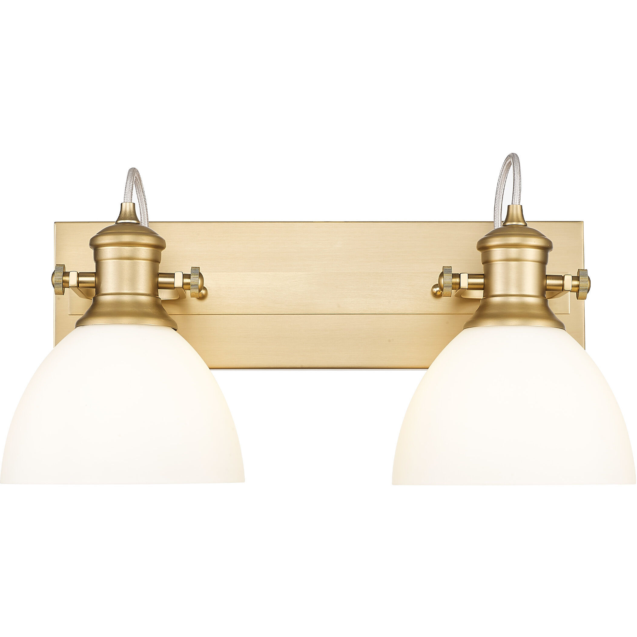 Yep Hines Vanity Wall Light in Opal Glass, Brushed Champagne Brass