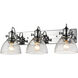 Yep Hines Vanity Wall Light in Chrome, Seeded Glass