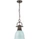 Duncan 1 Light 8.88 inch Rubbed Bronze Pendant Ceiling Light in Seafoam, Small