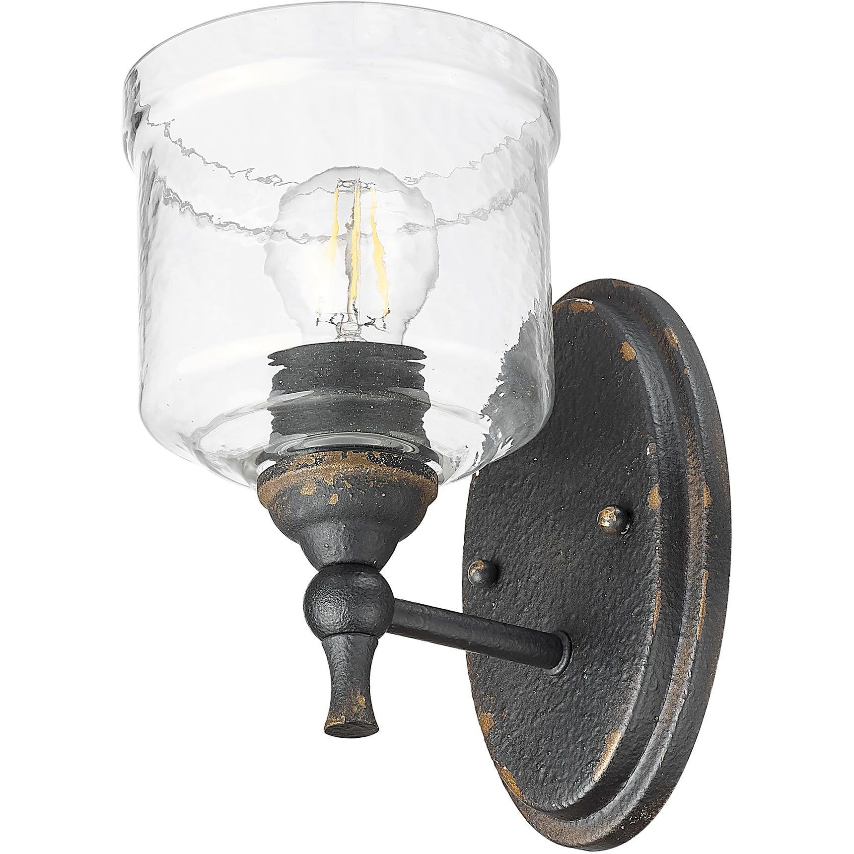 Keating 1 Light 5.88 inch Antique Black Iron Wall Sconce Wall Light