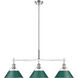 Orwell 3 Light 35.75 inch Chrome Linear Pendant Ceiling Light in Pine Green