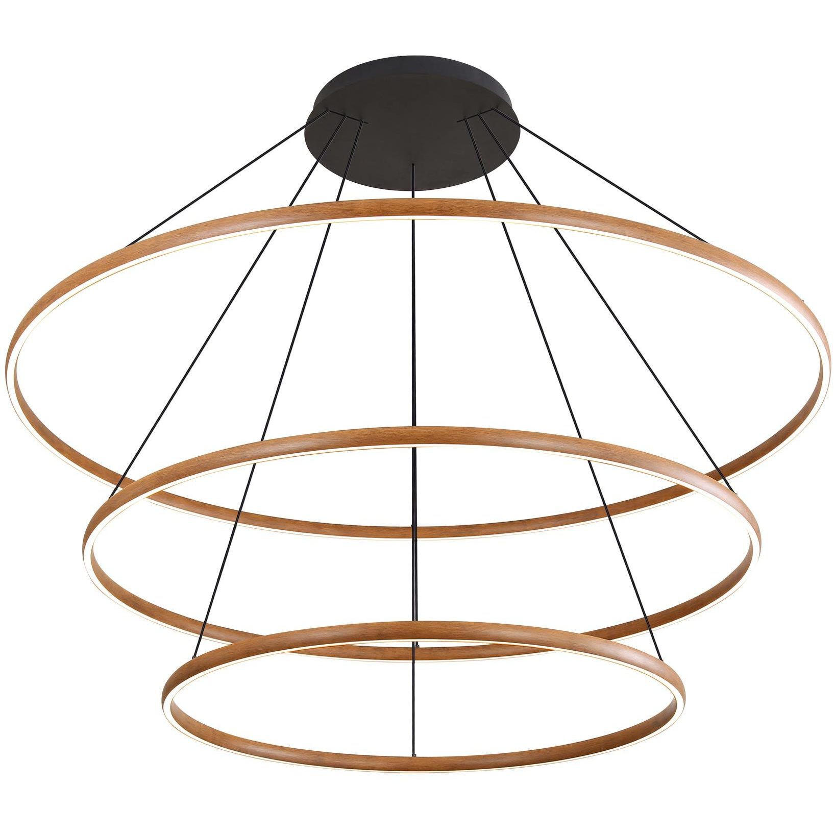 Veritas 59 inch 80.00 watt Walnut Chandelier Ceiling Light, 3 Tier