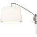 Ryleigh Articulating Wall Sconce Wall Light in Pewter, Modern White