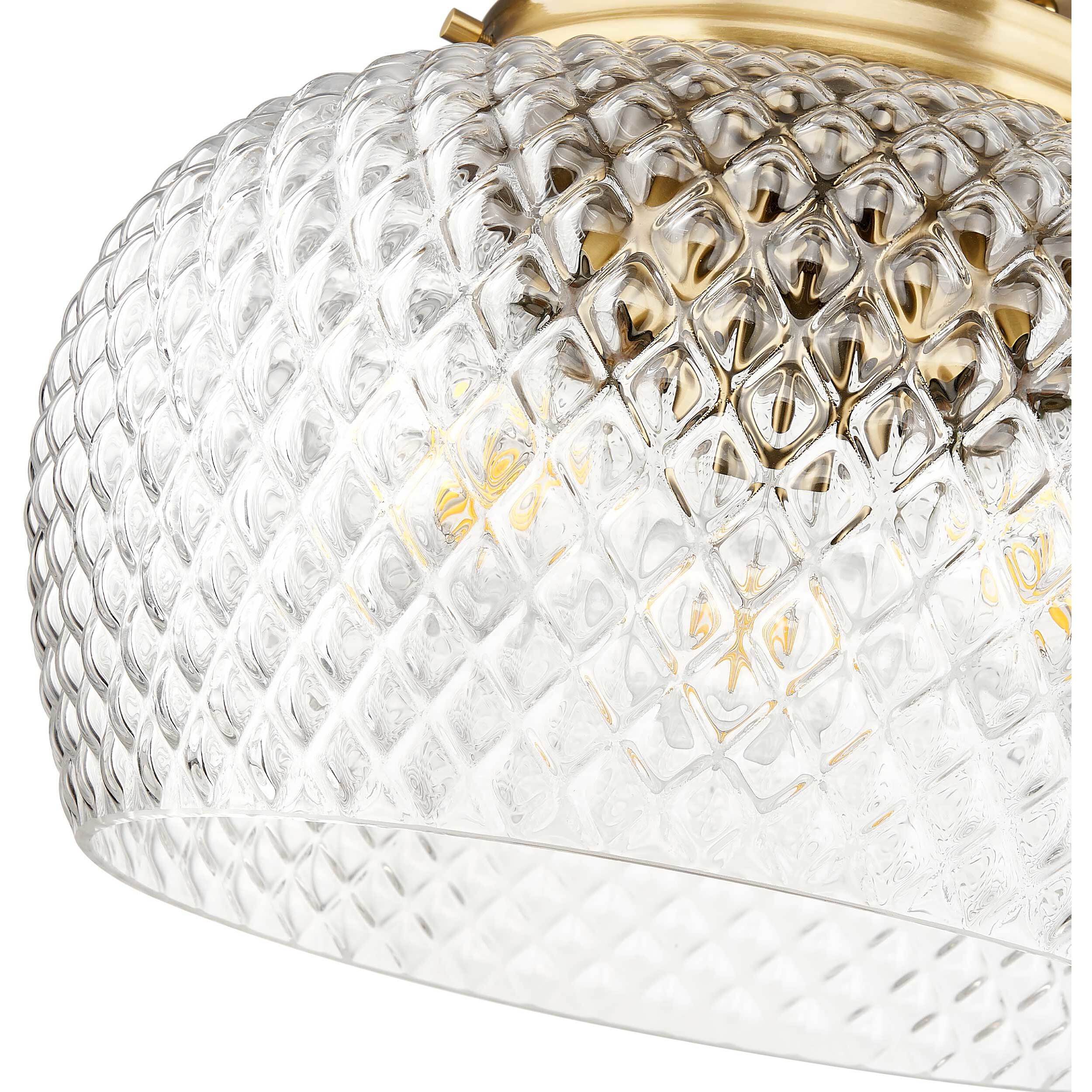 Adeline 3 Light 14 inch Modern Brushed Gold Semi-Flush Mount Ceiling Light