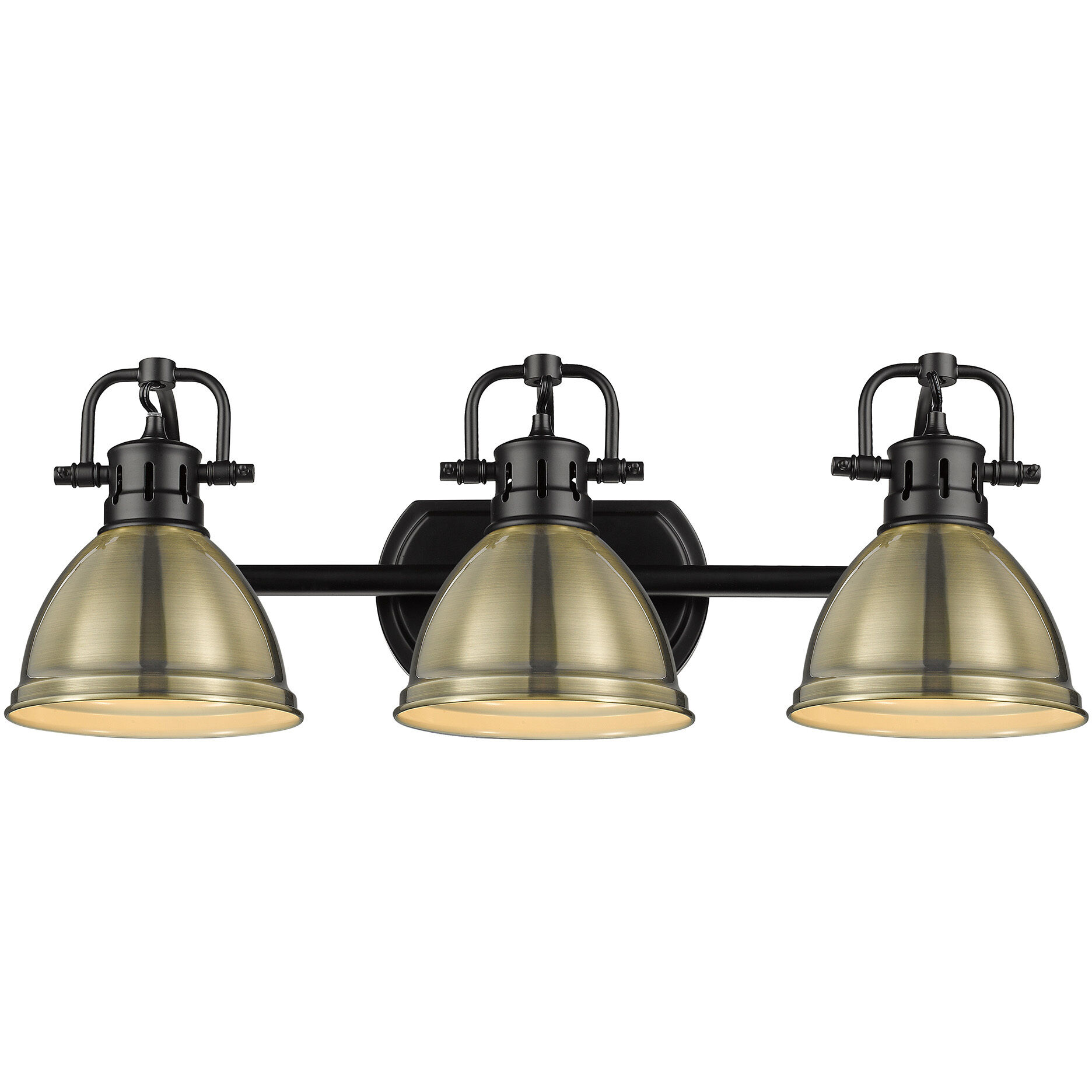 Yep Duncan Vanity Wall Light in Matte Black, Aged Brass