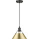 Orwell 1 Light 10 inch Matte Black Pendant Ceiling Light in Brushed Champagne Bronze