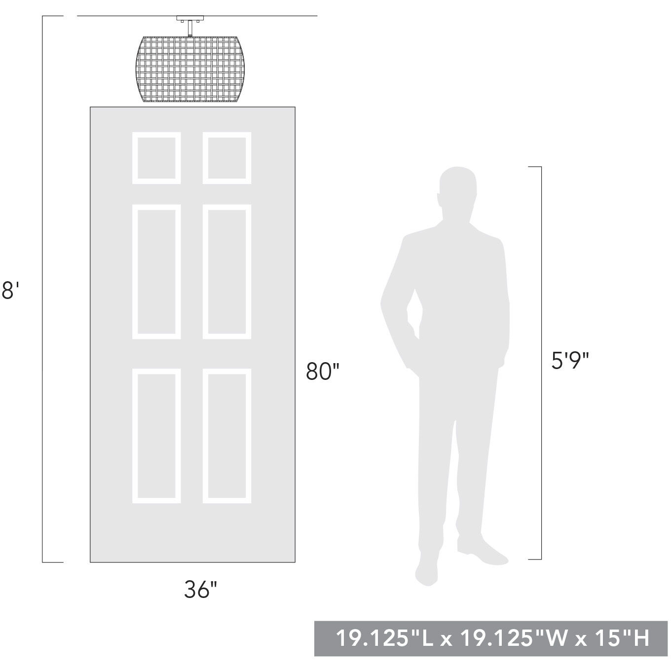 Piper 3 Light 15 inch Natural Black Outdoor Ceiling