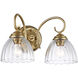 Audra 2 Light 16 inch Brushed Champagne Bronze Vanity Light Wall Light