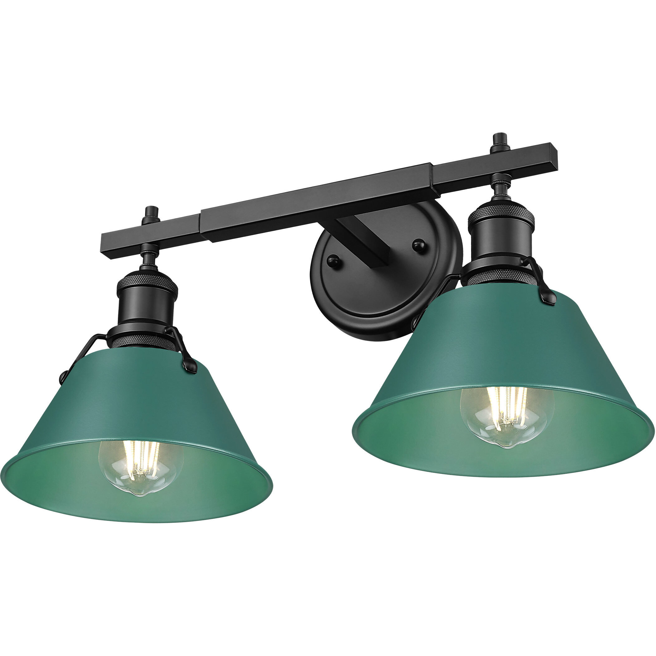 Yep Orwell Vanity Wall Light in Matte Black, Pine Green