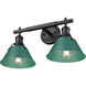 Orwell 2 Light 18.25 inch Matte Black Bath Vanity Light Wall Light in Pine Green