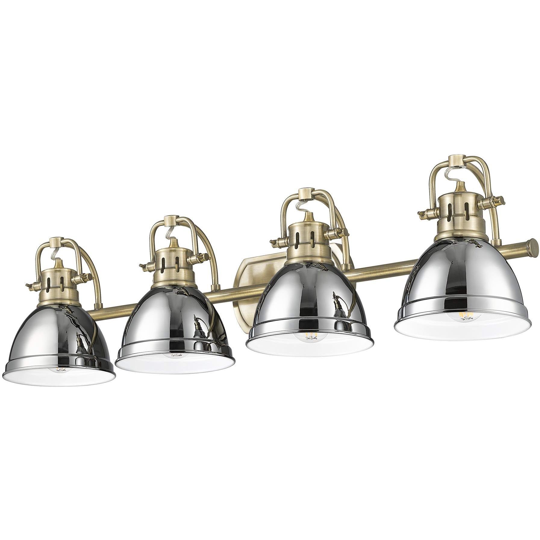Yep Duncan Vanity Wall Light in Aged Brass, Chrome