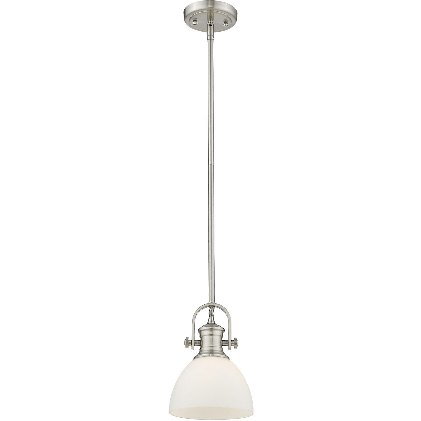 Yep Hines Pendant Ceiling Light in Pewter, Opal Glass