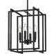 Tribeca 4 Light 12 inch Matte Black Chandelier Ceiling Light, Mini