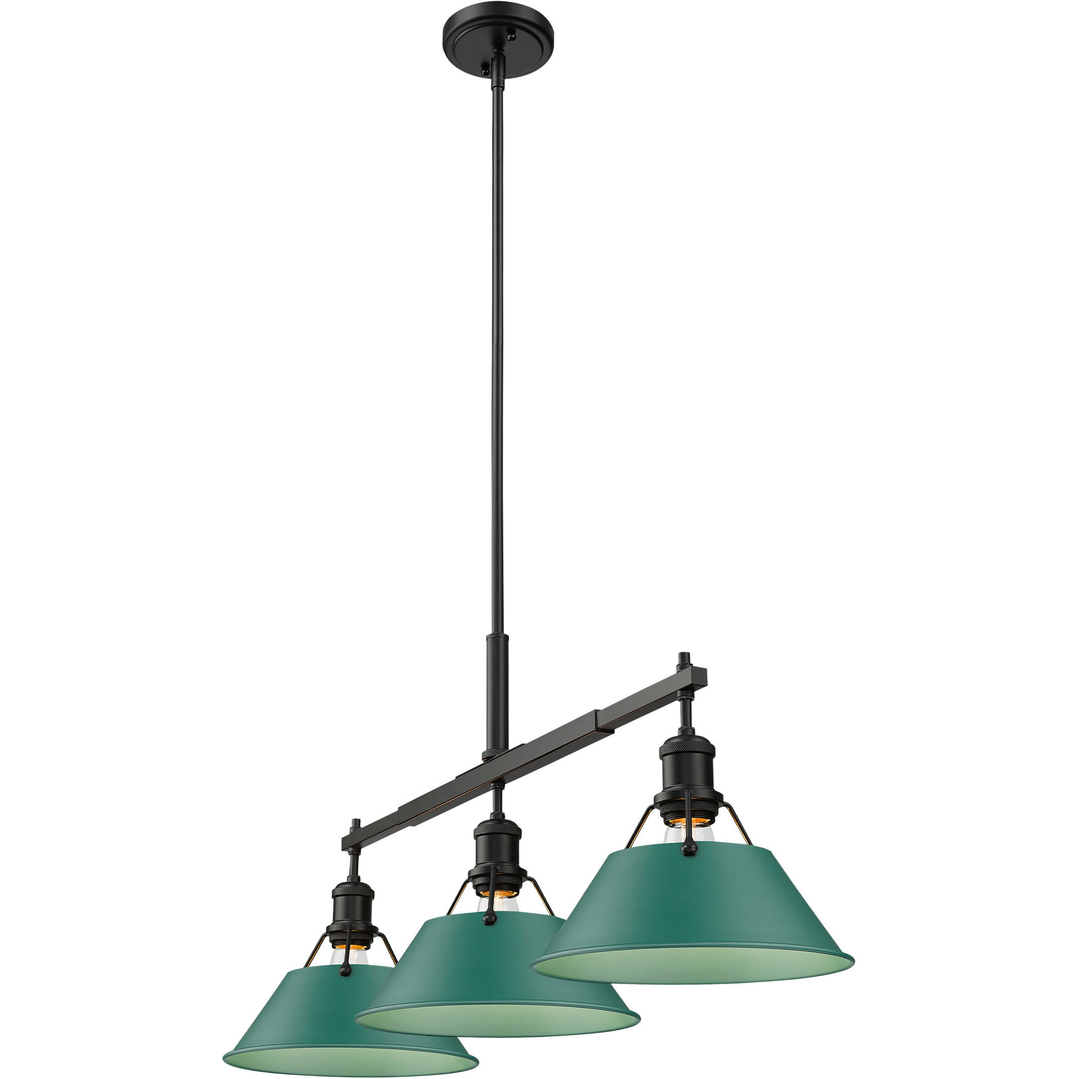 Yep Orwell Island Light Ceiling Light in Matte Black, Pine Green