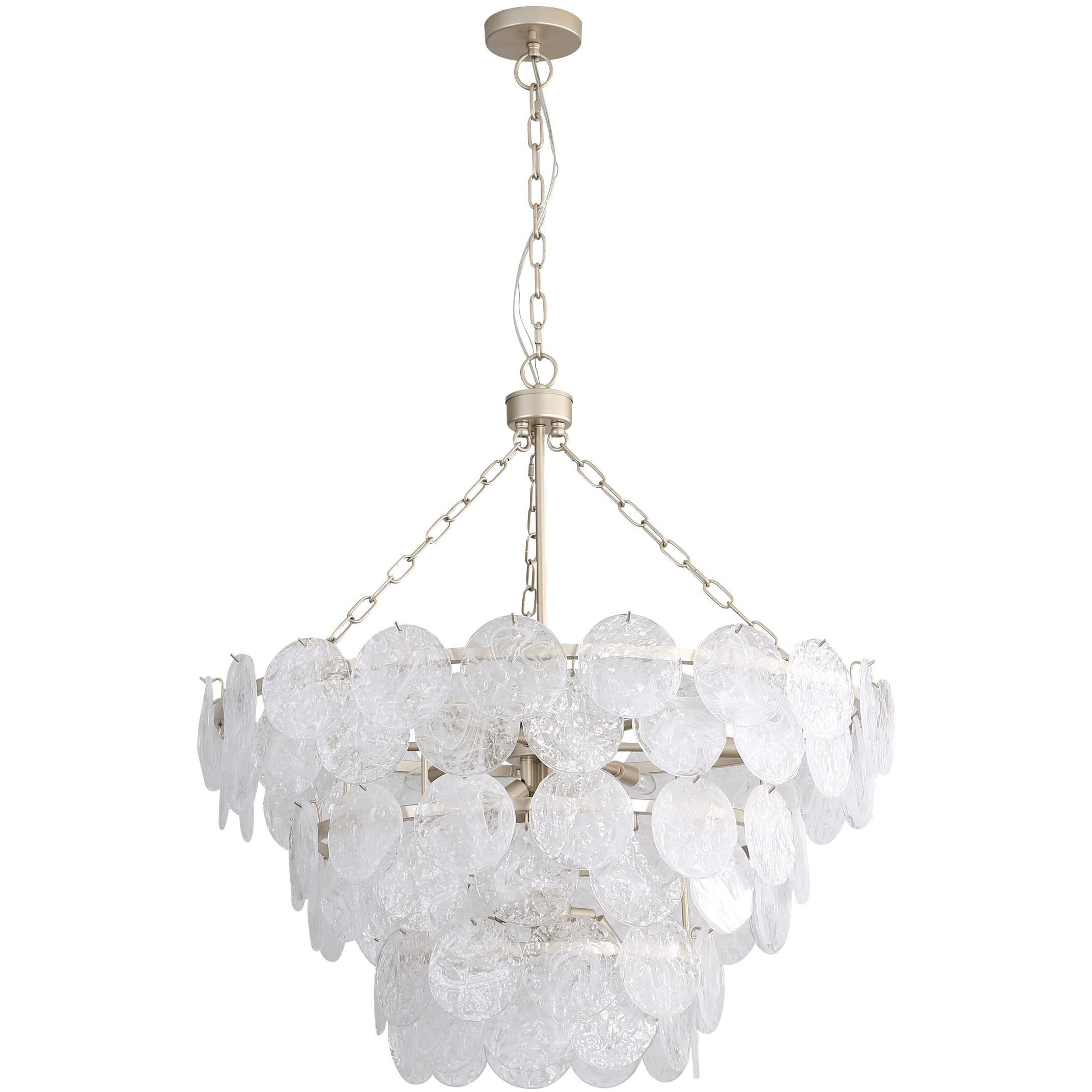 Yep Cascada Pendant Ceiling Light in Cirrus Cloud Glass, 3 Tier