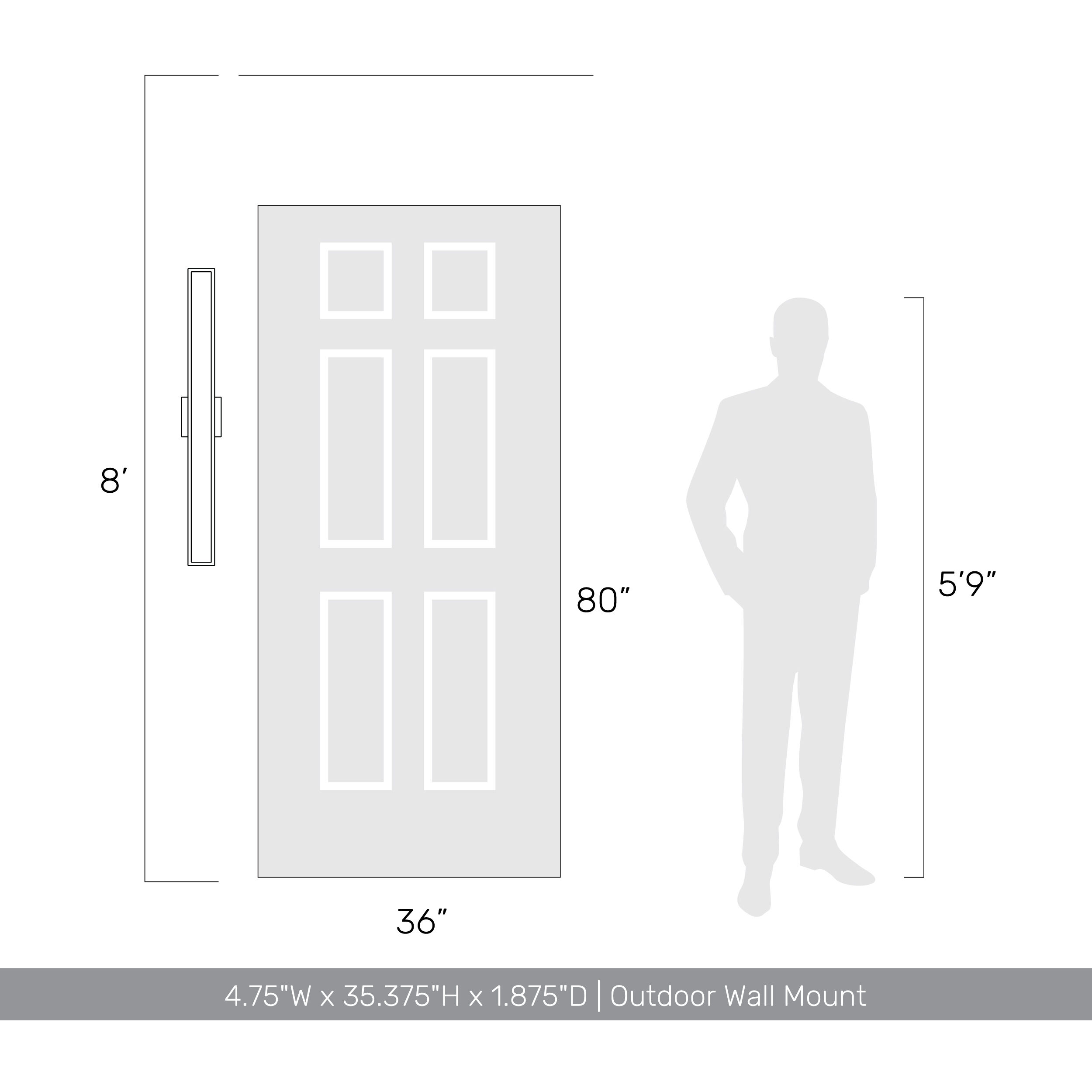 Obsidian LED 35.38 inch Sand Black Outdoor Wall