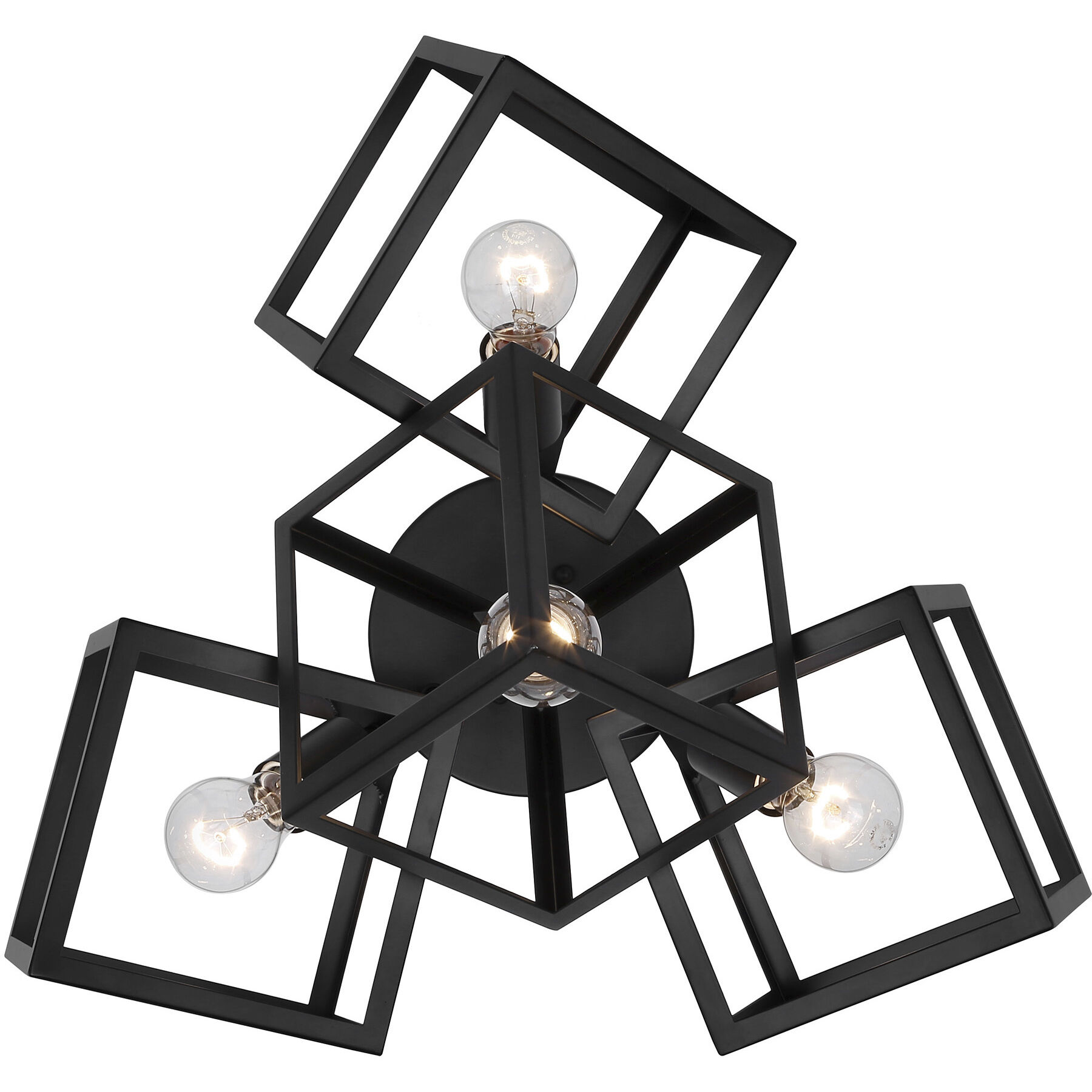 Cassio 4 Light 24 inch Matte Black Semi-Flush Mount Ceiling Light