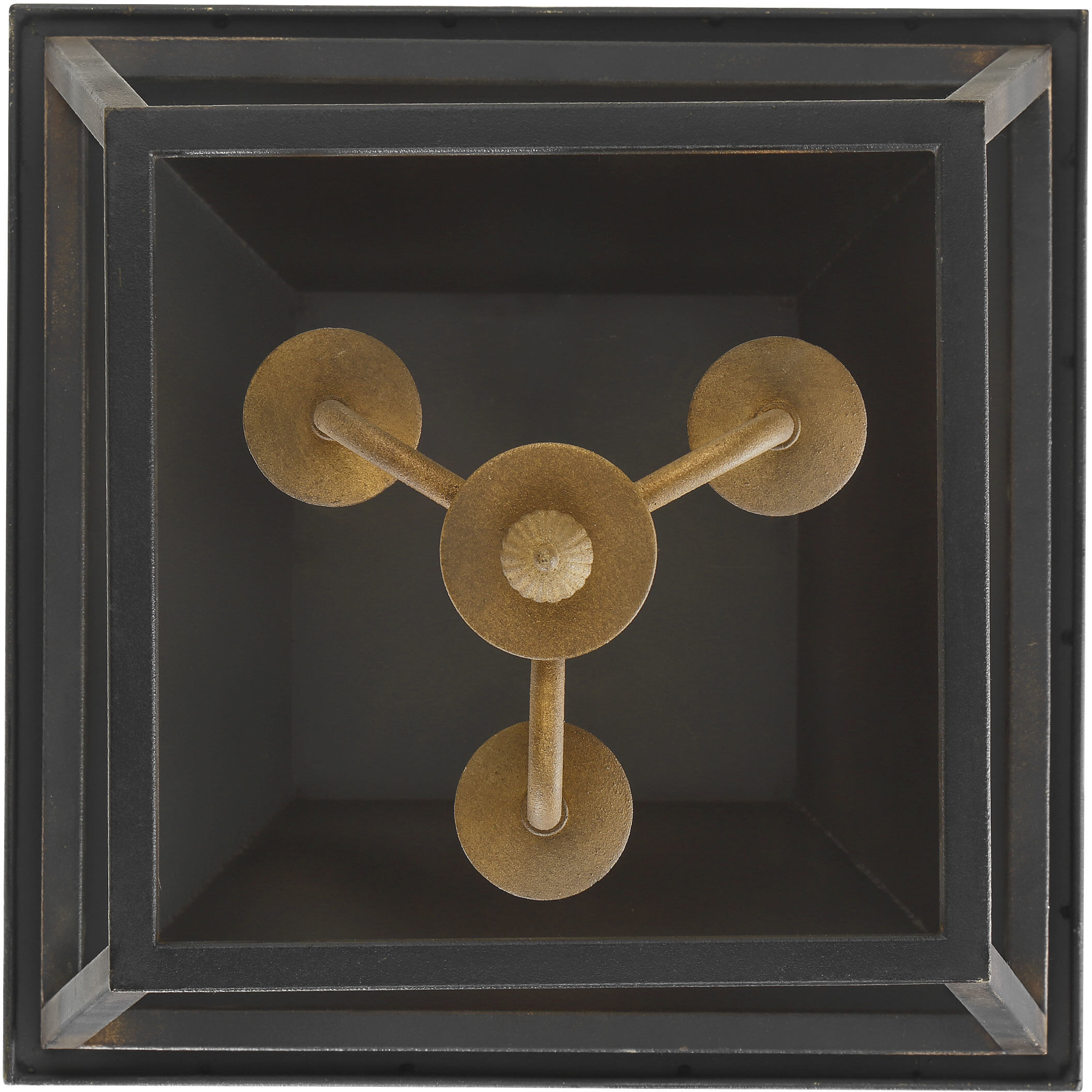 Christoff 3 Light 14 inch Antique Black Iron Semi-Flush Mount Ceiling Light