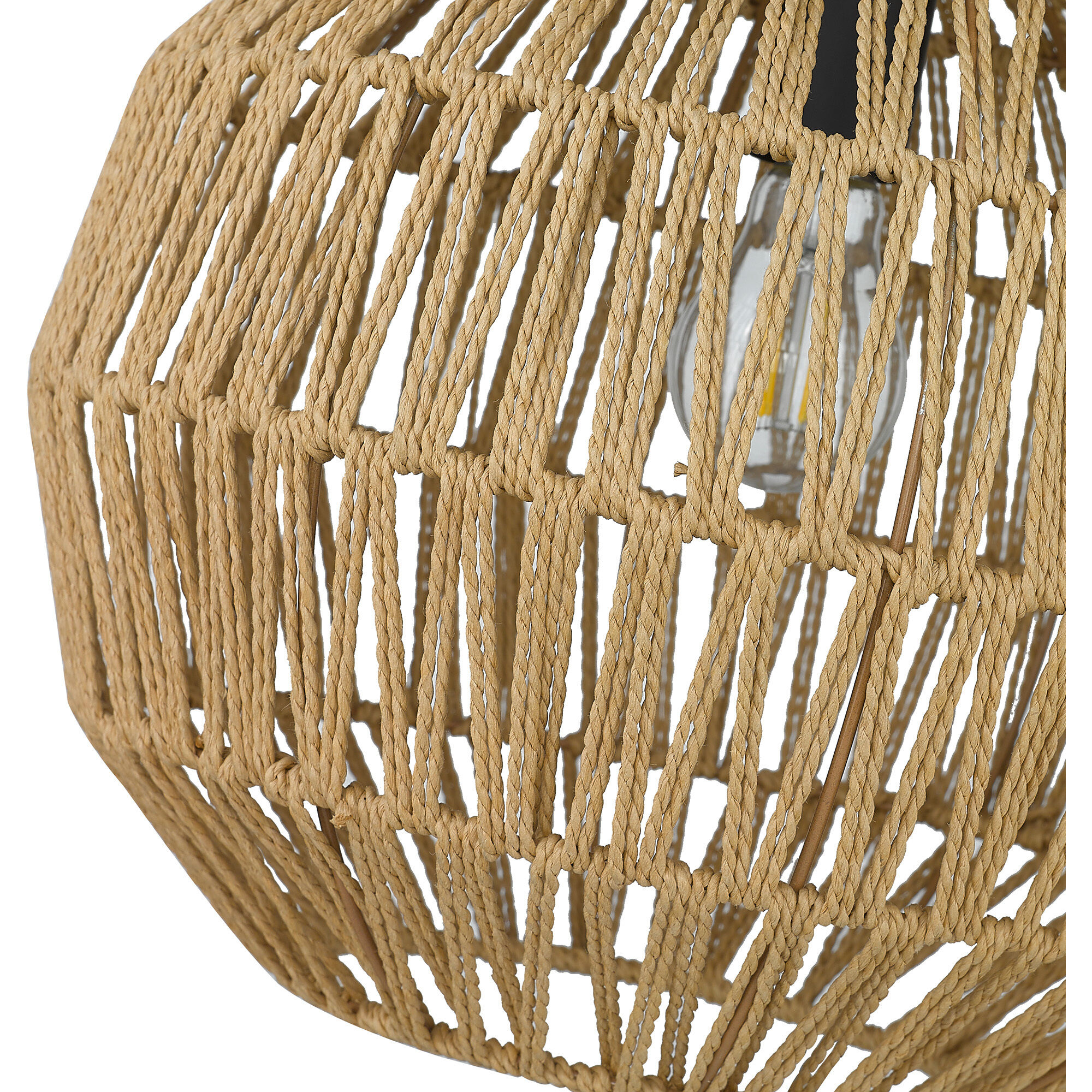 Florence Pendant Ceiling Light in Matte Black, Medium