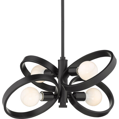 Sloane 4 Light 21.38 inch Matte Black Chandelier Ceiling Light