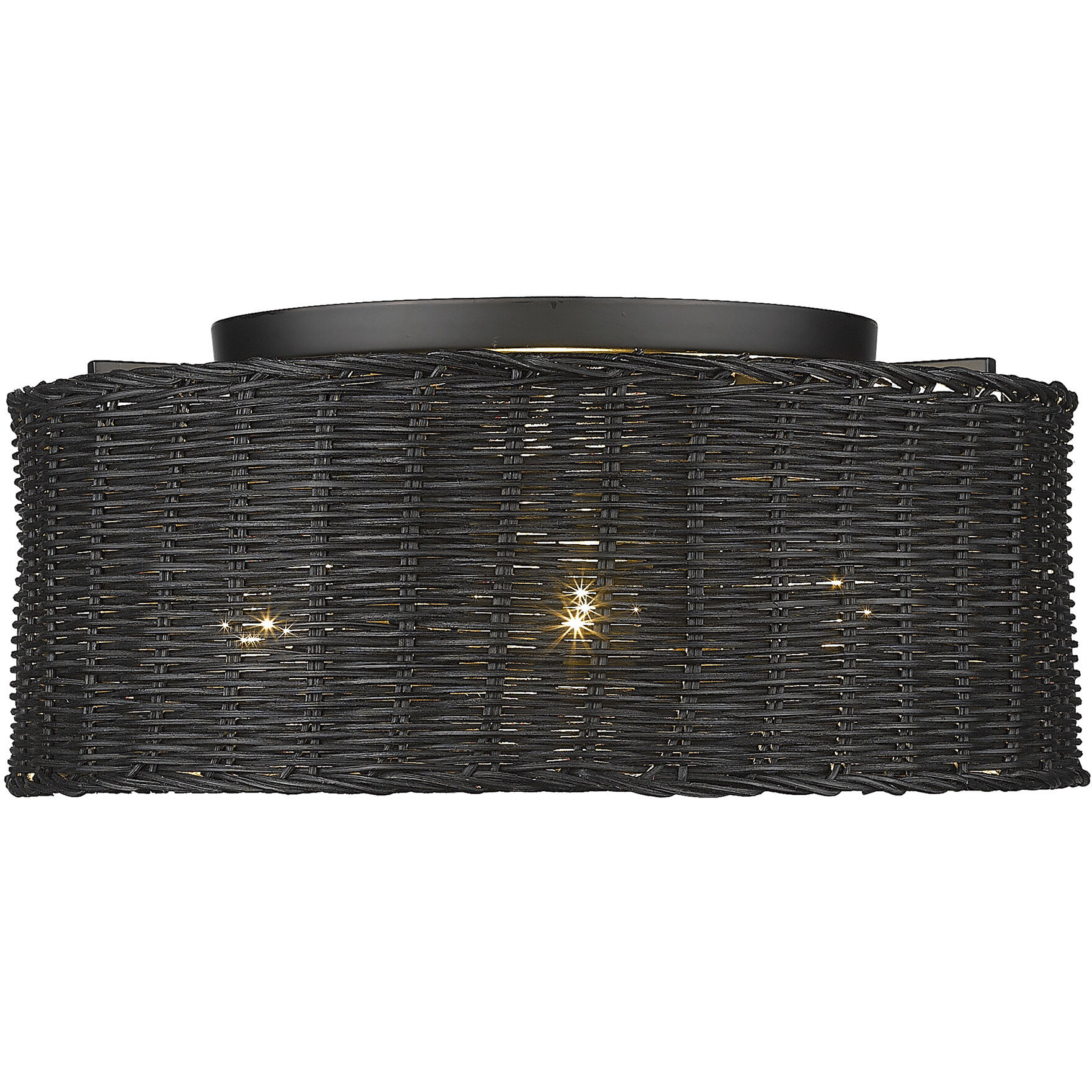 Erma 3 Light 16.38 inch Matte Black Flush Mount Ceiling Light