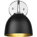 Zoey Wall Sconce Wall Light in Chrome, Matte Black