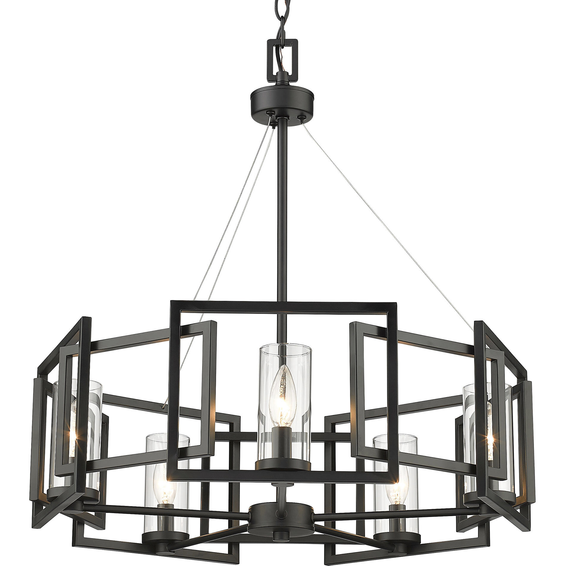 Marco 5 Light 24.5 inch Matte Black Chandelier Ceiling Light