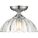 Audra 1 Light 11.75 inch Chrome Semi-Flush Mount Ceiling Light