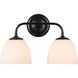 Dorinda 2 Light 16.25 inch Matte Black Vanity Light Wall Light