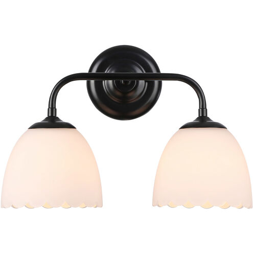 Dorinda 2 Light 16.25 inch Matte Black Vanity Light Wall Light