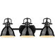 Yep Duncan Vanity Wall Light in Matte Black, Black
