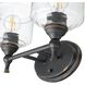 Keating 2 Light 15 inch Antique Black Iron Vanity Light Wall Light