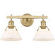 Orwell 2 Light 18 inch Brushed Champagne Bronze Bath Vanity Wall Light in Opal Glass