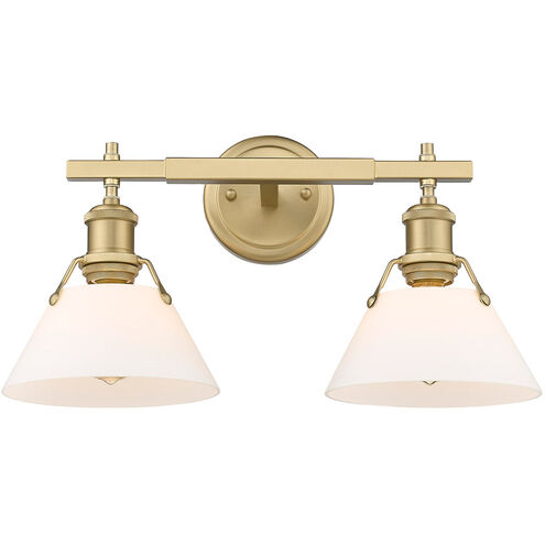 Orwell 2 Light 18 inch Brushed Champagne Bronze Bath Vanity Wall Light in Opal Glass