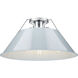 Orwell 3 Light 18.75 inch Chrome Flush Mount Ceiling Light in Dusky Blue