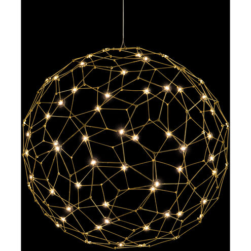 Spheris LED 31.5 inch Natural Brass Globe Pendant Ceiling Light